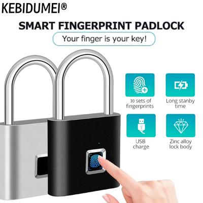 Lucchetto Smart per Casa, Ricaricabile via USB, con Impronta Digitale, Keyless, Impermeabile, Sblocco Rapido, Portatile, Antifurto