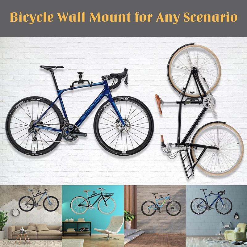 Bicycle Wall Storage Rack Anti-Scratch Heavy Duty Bike Suspension Bracket for Indoor Home Apartment Use