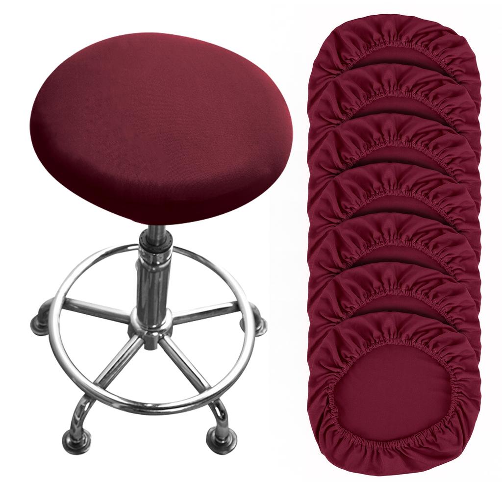 8Pcs Round Bar Stool Covers Elastic Polyester Swivel Seat Chair Cover Edge High Stretchy Stool Circle Stool Protector Cover