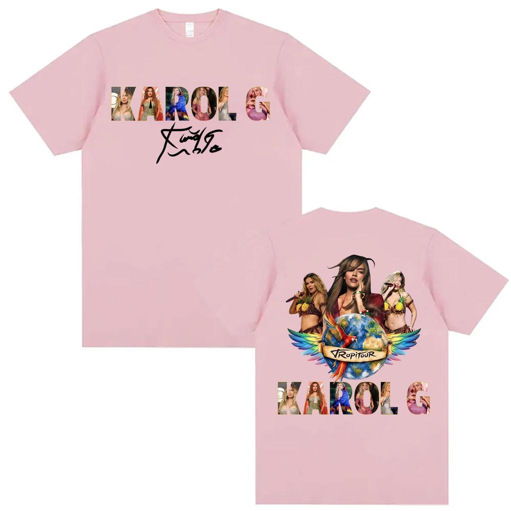 Karol G Tropicoqueta Tour 2026 Concert T Shirt Unisex Women Harajuku Trend High Street Tee Shirt Casual Cotton Short Sleeve Tshirt