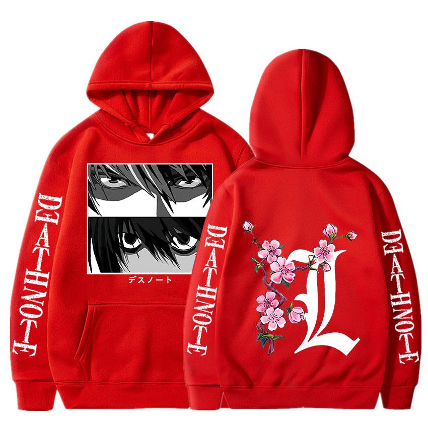 Death Note Hoodies Men Women Fashion Funny Japanese Anime Streetwear Harajuku Graphic Yagami Light Eyes Print Sweatshirts Unisex Tops