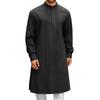 Arabic Style Fashion Simple Long Length Mens Shirt Muslim Robe Thobe Comfortable Soft Fabric Traditional Islamic Clothing Daily Prayer Casual Wear