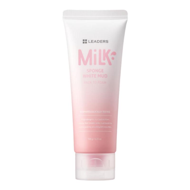LEADERS Milk Sponge White Mud Pack-To-Foam One Step Cleanser 120g