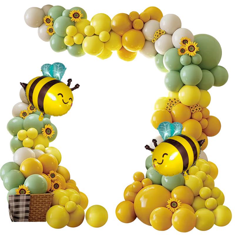Daisy & Bee Themed Birthday Balloons and Photo Props Set for Kids