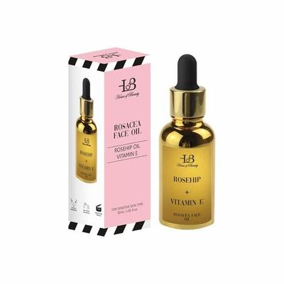 Pleťový olej HOUSE OF BEAUTY proti rosacei s čistým za studena lisovaným šípkem a vitamínem E pro hydrataci obličeje, vhodný pro citlivou pleť - (30 ml)