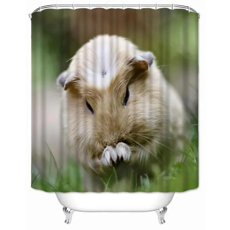Custom High Quality Guinea Pig Shower Curtain Waterproof Bathroom Polyester Fabric Bathroom Curtain