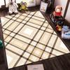 Plaid Pattern Carpet Modern Beige and Brown Geometric Floor Decoration Suitable for use as an anti-slip for living room bedroom sofas