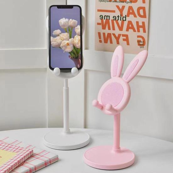 Cartoon Phone Holder Phones Stand for Tablets And Height Adjustable Stable Base Bunny Ear