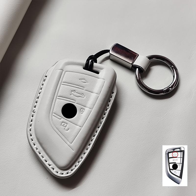 Genuine Leather Car Key Case Cover Fob For Bmw G30 G20 G11 F15 F16 G01 G02 F48 X1 X3 X5 X6 X7 1 3 5 6 7 Series Keychain Luxury