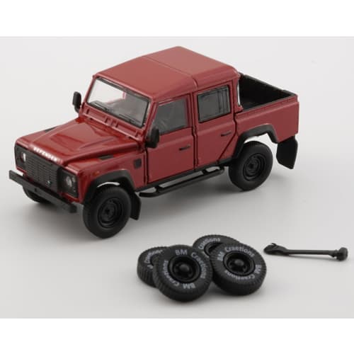 B-M Creations Land Rover Defender 110 16 Pickup Orange (RHD) 1/64 Scale 64B0267