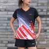 Li-Ning Série Ping Pong Casual Esportivo Secagem Rápida Manga Curta Camiseta Feminina Tops Preto AAYS018-1