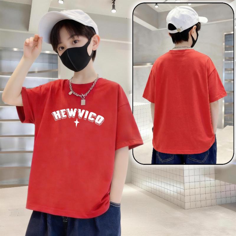 Boys Trendy Summer Letter Print Cotton T-shirt 110 (30-40 lbs)
