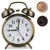 4-Inch Alarm Clock with Night Light, Metal Super-Quiet Movement, Large Bell Sound for Student Dorms