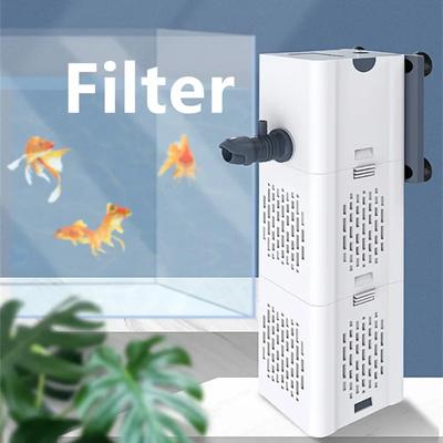 Filtre d'aquarium 3 en 1, filtration biologique de l'eau, oxygénation, pompe de circulation, aérateur submersible intégré