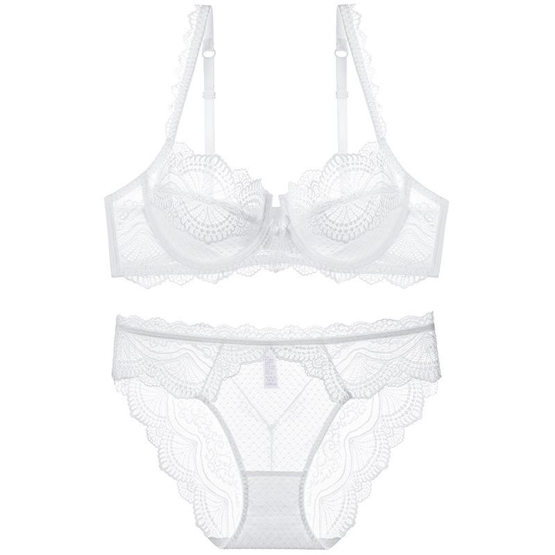

Сексуальное женское французское тонкое бюстье из чистого кружева, большой размер, для маленькой груди, с защитой от провисания 70B белый