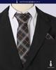 [Kayiyasu] Herrenkrawatte, Business-Einstecktuch, Karostreifen-Manschettenknöpfe Set - Waschbar, Stilvoll, Pflegeleicht - Geeignet für Hochzeiten, Jobsuche,