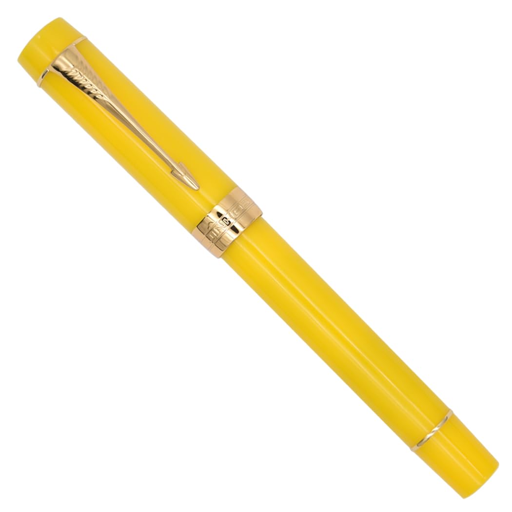 

Перьевая ручка Ranvi Jinhao 100 Classic желтого цвета с золотым клипом, перо F, с конвертером и подарочной коробкой