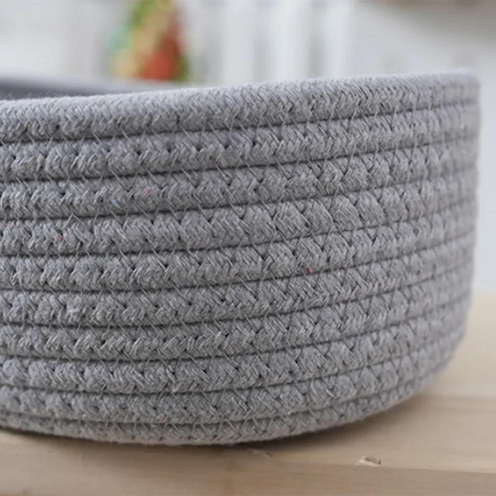 3pcs Storage Basket Home Decoration For Laundry Organization Toys Snacks Keys Storage Cotton Thread Storage Woven Basket