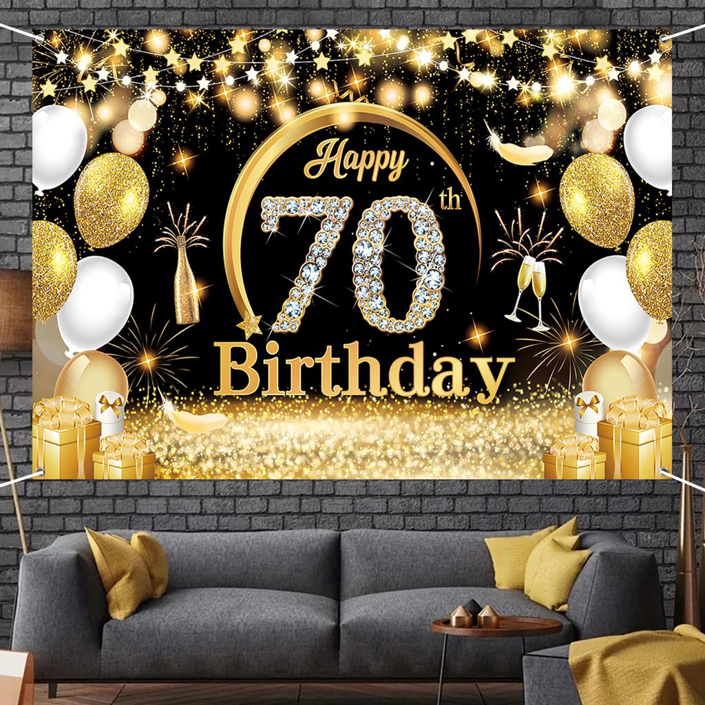 Happy 18th 70th Birthday Party Banner Photography Backdrop 18 70 Years Old Birthday Decorations Supplies Background Banner Photo