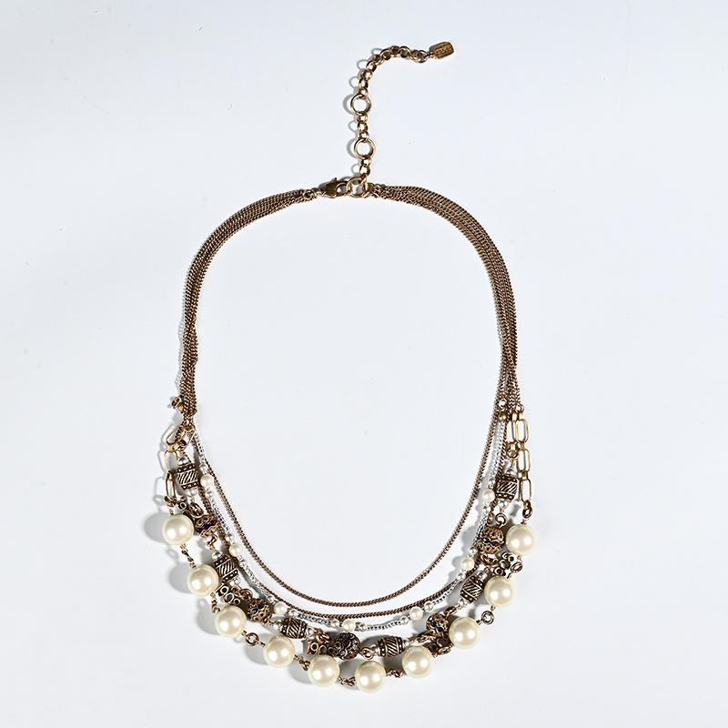 Retro Original Multi-layer Mid-length Hand-wound Pearl Sweater Chain, Versatile High-end Necklace Neck