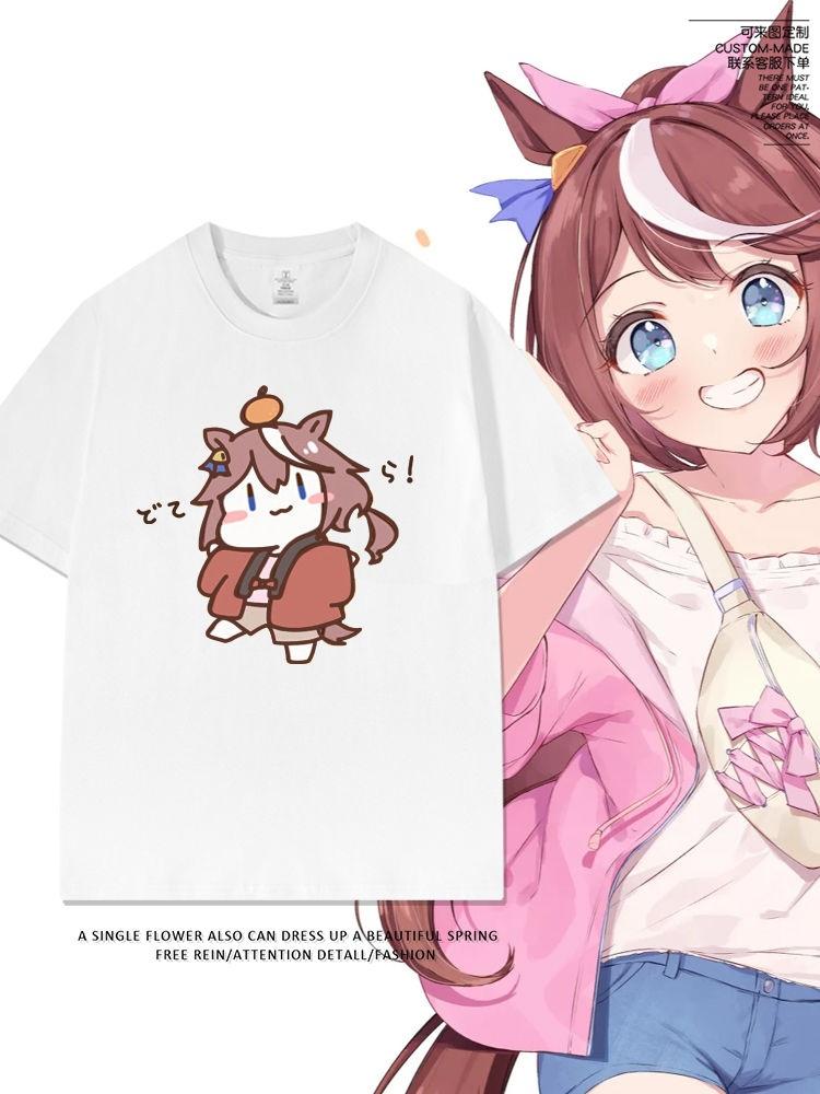 Umamusume Pretty Derby T Shirt Tokai Teio Cute Kawaii Cartoon Tshirt Summer Soft And Comfortable Cotton Short Sleeve