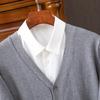 Men's Classic V-Neck Single-Breasted Korean-Style Loose Knit Cardigan Sweater