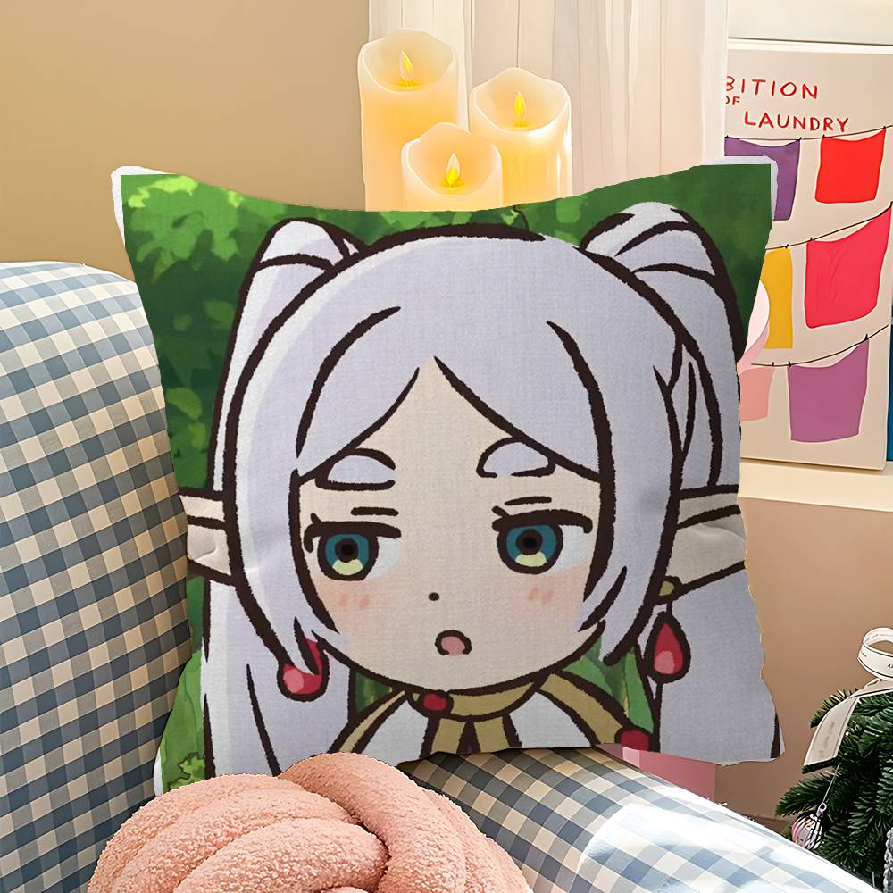 Cute Sousou No Frieren Pillow Cover Sofa Cushion Cover Home Room Decoration Children Gift