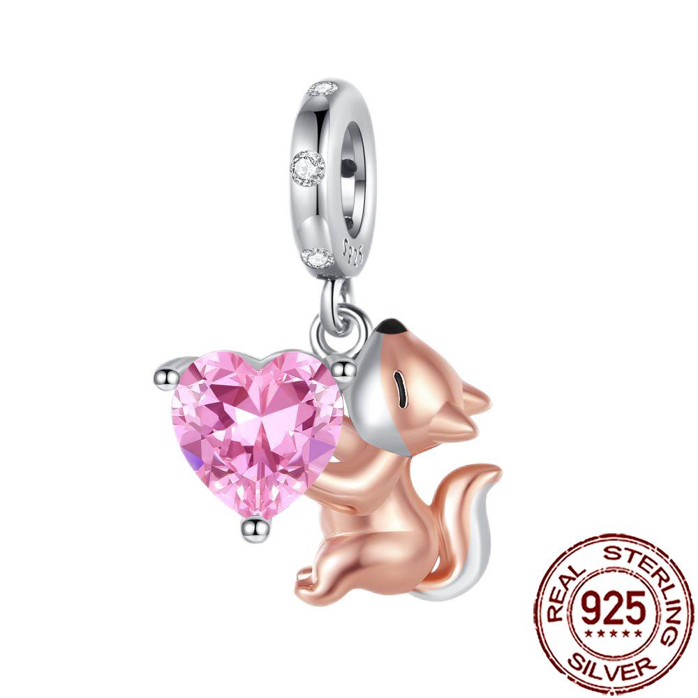 New Charms Copper Cat Dog Flamingo Chameleon Axolotl Animal Beads Fit Bracelet Necklace Women Diy Jewelry