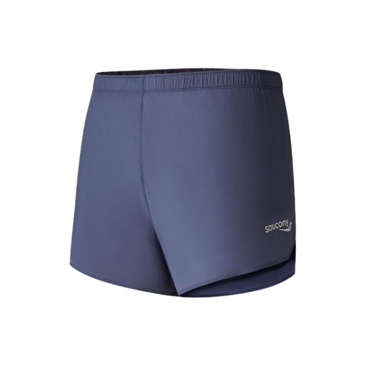 

SAUCONY Однотонные шорты спортивные средней посадки с прямыми штанинами и логотипом для мужчин, цвет океанский синий SC2239060-1 XXXL