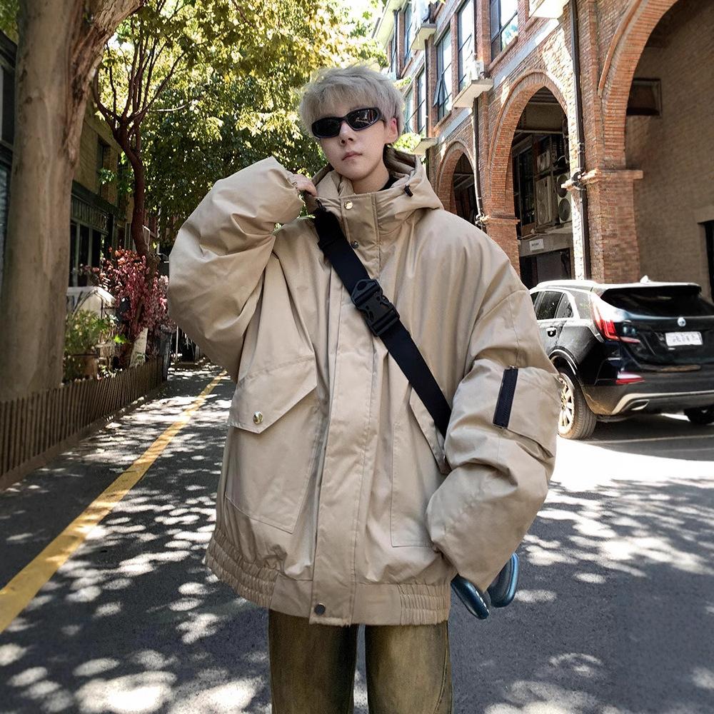 

Зимняя молодежная мода Теплая и удобная Толстая Свободная Мужская куртка 3XL хаки