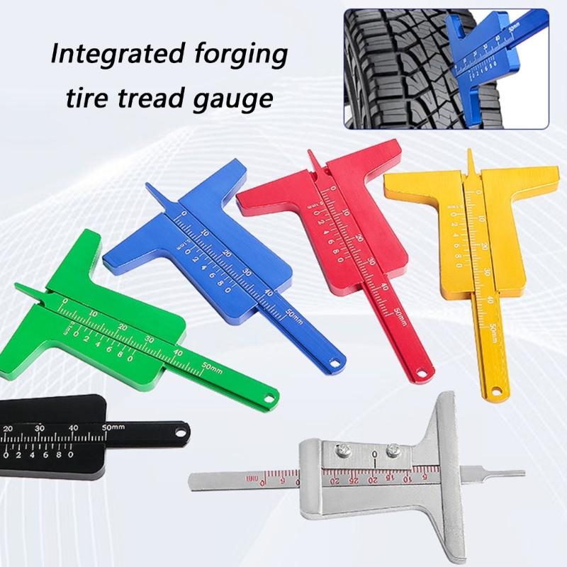 Rustproof Stainless Steel Tire Depth Gauge Measuring Tool Featuring Easy to Read Marking Ideal for Car and Bike Tires