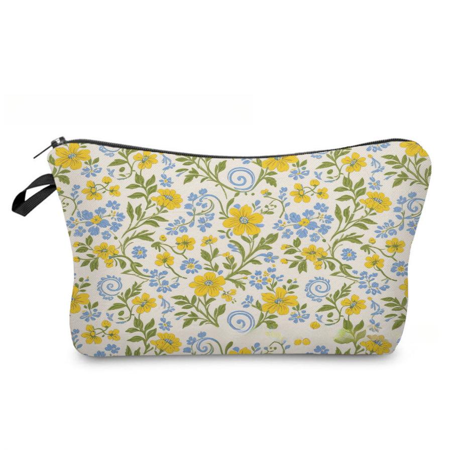 Damen Blume Muster Kosmetiktasche Toilettenartikel Organizer Reise Aufbewahrungskoffer 6971 KTB