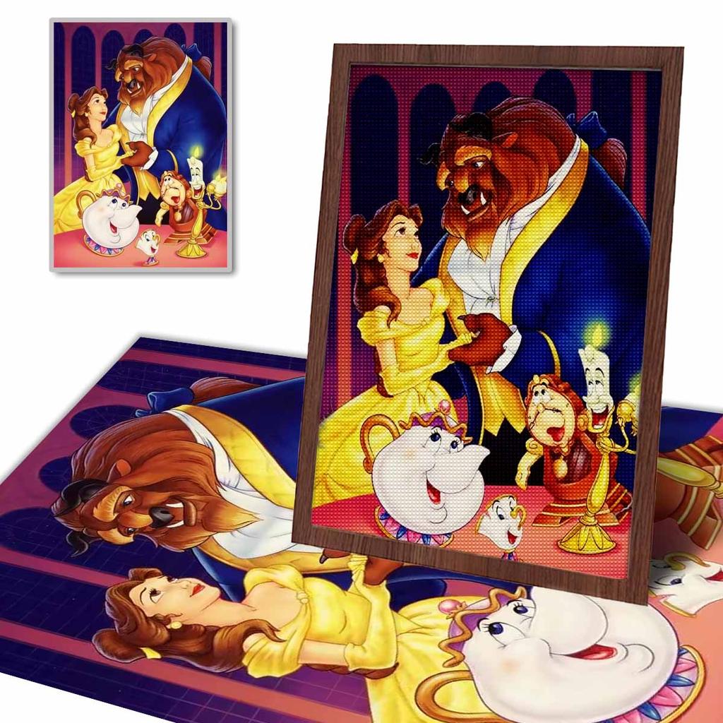 DIY Diamond Painting Beauty and The Beast Cross Stitch Kit Mosaic Art Diamond Painting Full Circle Diamond Home Decoration