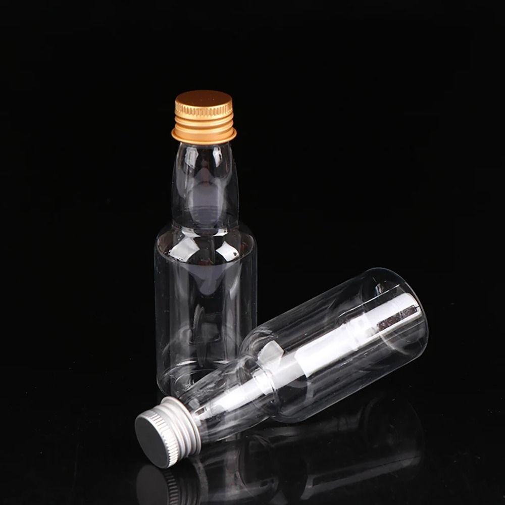 5Pcs Silver/ Gold Caps Plastic Spirit Bottle Party Supplies Alcohol Shot Bottles