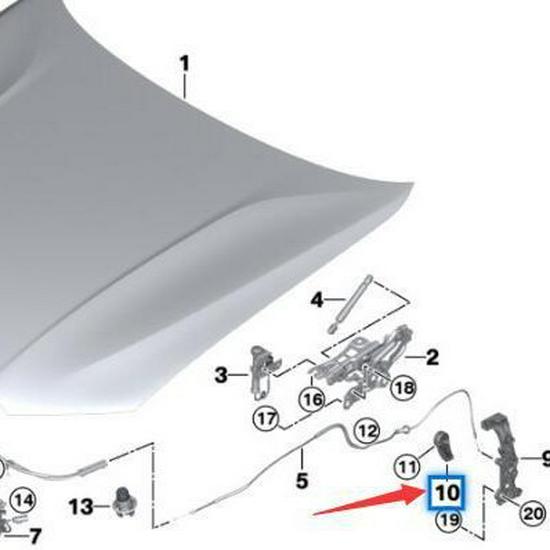 BMW 3 Series G20 Z4 G29 Hood Handle 51237943204
