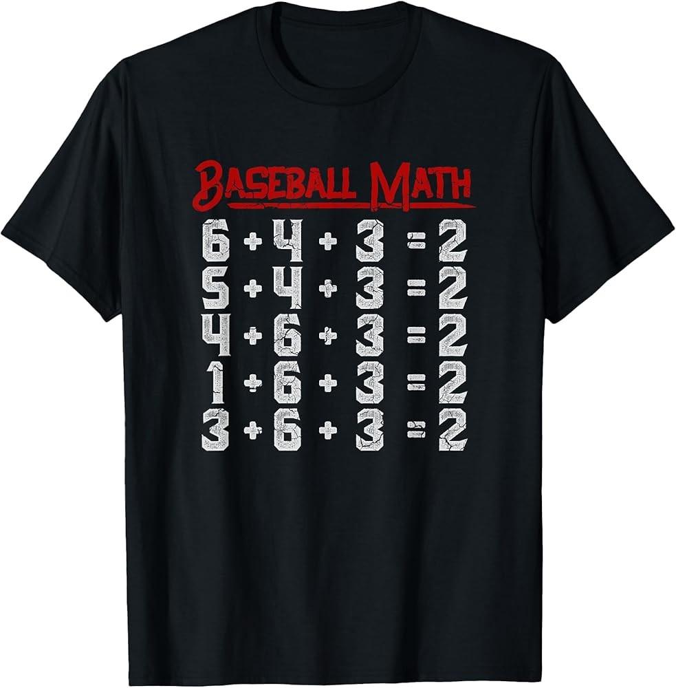 Baseball Math Double Play Funny T-Shirt Unisex T-Shirt M