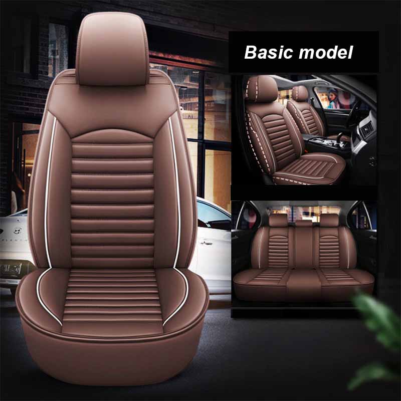 

Пятиместная автомобильная подушка с полным конвертом, универсальный чехол на четыре сезона, кожаный износостойкий грязный дышащий чехол на автомобильное сиденье Basic model кофейный