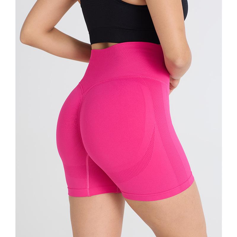 Women's Seamless High Waist Yoga and Running Shorts - Quick Dry, Peach Lift Fit