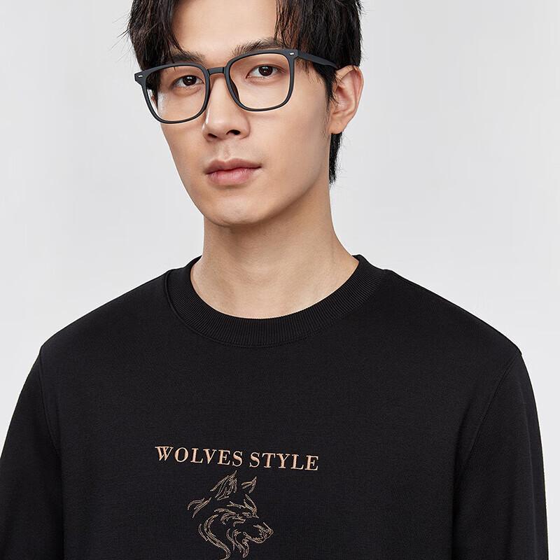 Septwolves Men's Fleece-Lined Embroidered Sweatshirt