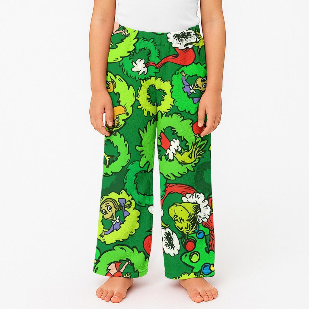 Children's Winter Pants Full Length Long Trousers Printed Pants