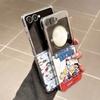 Funny cartoon Cute Snoopy Folding Magsafe Wireless Charge Casefor For Samsung ZFlip 3 4 5 6 ZFlip7 Snoopy Charlie Magnetic Stand