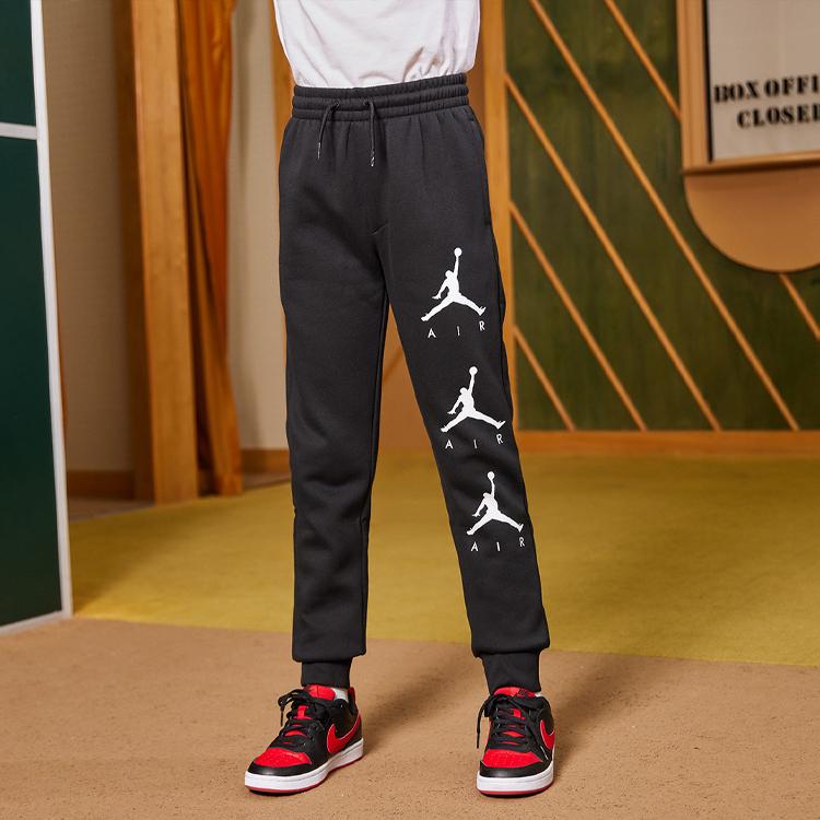 Jordan Casual Running Logo Knitted Sports Pants Kids Bottoms Black JD2032198GS-001