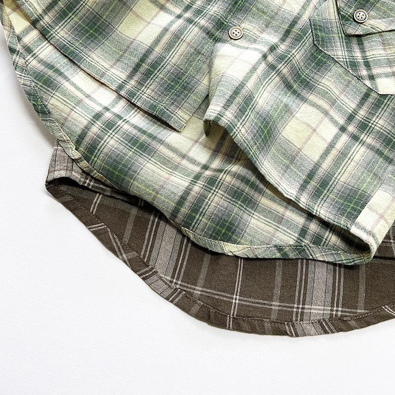 2025 Spring/Autumn Korean-Japanese Retro Plaid Shirt for Boys & Girls