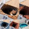 3D Optical Illusion Trap Cat Door Mat Living Room Bedroom Entrance Rug Non-Slip Kitchen Bathroom Doorway Decor Rug