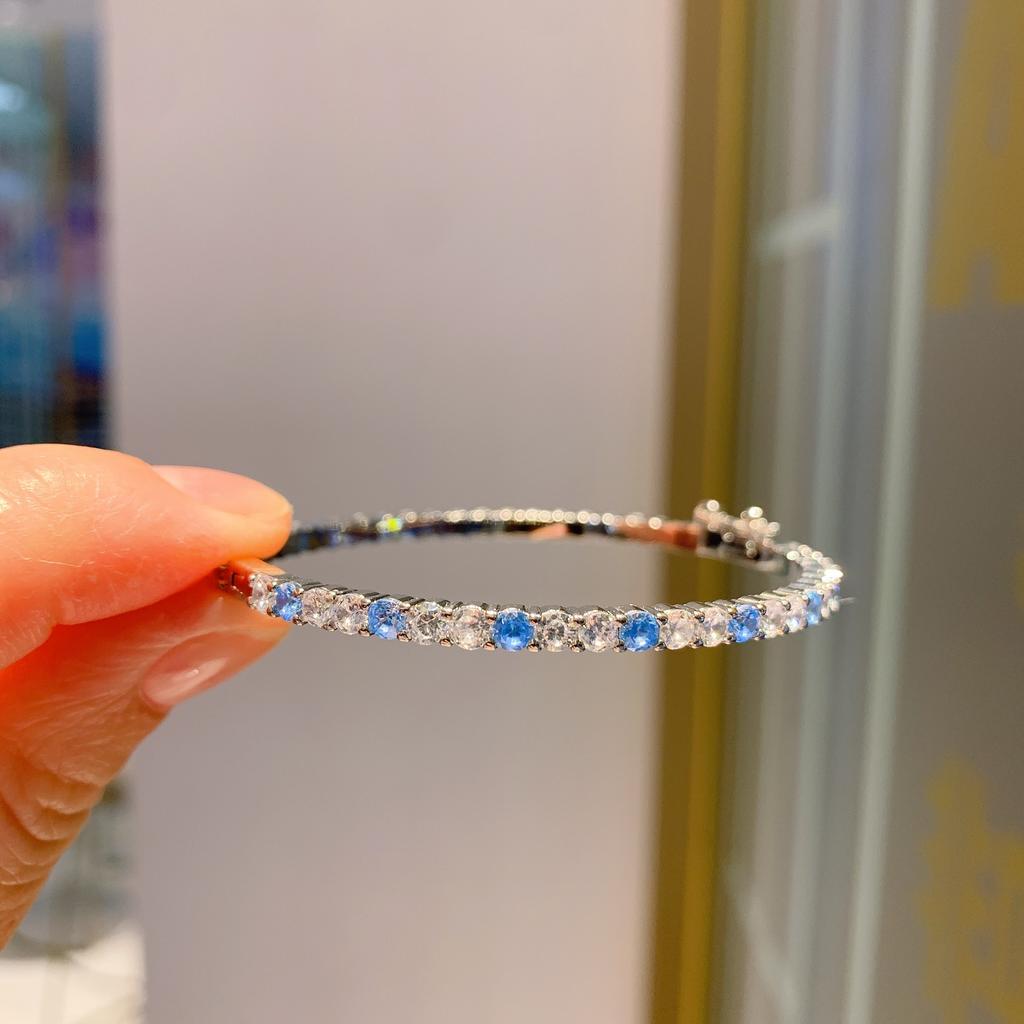 Wind Retro Simulation Color Treasure Red Blue Green Pa Blue Bracelet Luxury Inlaid Bracelet