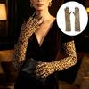 Dehnbare Leopard Langfingerhandschuhe Langarm Handschuhe für lange Nägel Cosplay Kostüme