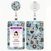2D ID Card Holder, a Fun Badge Holder with a Retractable Medical ID Badge Reel Clip