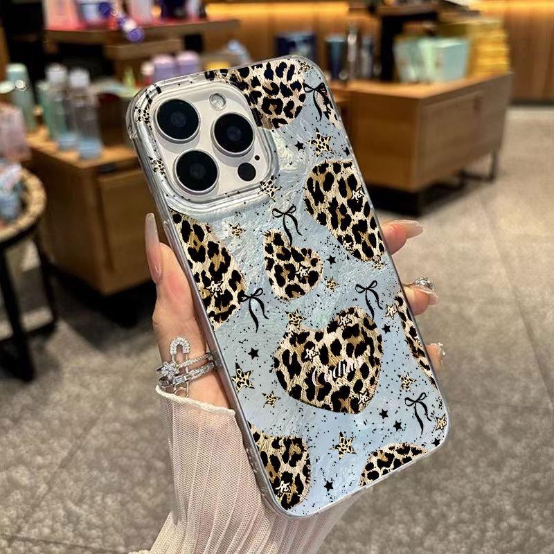 

Heart Leopard Print Glacier Shell for iPhone 17 Pro - Simple Ins Style, Year of the Horse Trend iPhone 6