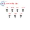 7Pack ER20 Spring Collet Set for CNC Workholding Engraving Milling Lathe Tool
