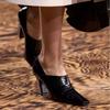 Fashion European American Stone Patterned Thick Heel Square Toe High-heeled Shoes Fashion Runway Commuting Casual Women Single Shoes 42